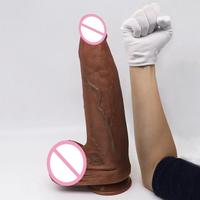 Consoladores súper grandes 7,5 Cm * 34Cm silicona líquida consolador realista pene artificial suave juguetes sexuales para mujeres adultas Xx.Xx %
