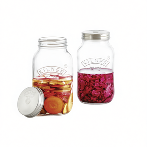 Kilner Fermentation Jars 2 Piece <b>Set</b> Glass With Metal Lids For <b>Pickling</b> And Fermenting - Product Image 2