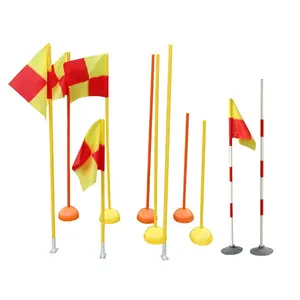 定制足球队训练聚酯角旗，带看台和杆子，足球场障碍角标记旗
