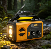 Nouvelle radio d'urgence portable 20000mAh grande capacité, dynamo solaire à manivelle, radio météo portable pour l'aventure en randonnée