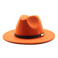 Vente en gros pas cher chapeau Fedora large bord plat coloré Panama pour femmes hommes automne hiver Festival fête mode extérieure robe chaude