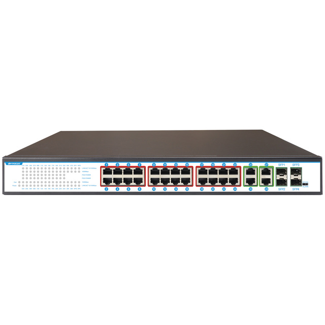 Network  24 Port Poe Switch 48v  Gigabit Switch 4sfp Port 4 RJ45 Port Poe Switch