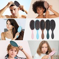 Usine En Gros Nylon Poils De Sanglier Brosse À Cheveux Salon Professionnel Démêlant Peigne avec logo Eco Brosse À Cheveux Outil De Coiffure