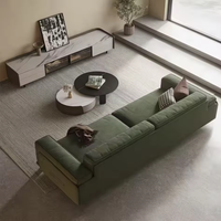 Canapé de salon modulaire carré simple et moderne en tissu anti-rayures de luxe italien, avec blocs en éponge en rangées droites