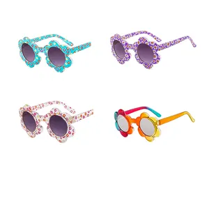 Eyeglasses Floral Cute Colorful Flower Sun Glasses Girls Boys Baby Children Party New Outdoor Vogue Kids Sunglasses 2023