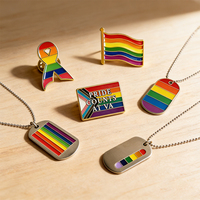 Ensembles de produits promotionnels LGBT en métal : badges, colliers, pendentifs personnalisés arc-en-ciel, souvenirs en alliage pour événements, cadeaux à prix d'usine en gros