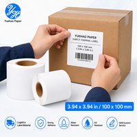 Etiquetas Térmicas Portátiles de 100x100mm, Rollo de Etiquetas Térmicas Directas con Revestimiento Superior, Autoadhesivas para Códigos de Barras y Almacenes