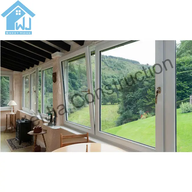 Taglio termico in alluminio low-e doppio vetro tilt girano finestre a ghigliottina per villa