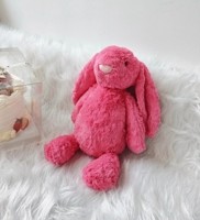 Vente en gros de cosses couleur bonbon en peluche adorable lapin de Pâques en coton PP délicat et mignon pour jeune fille