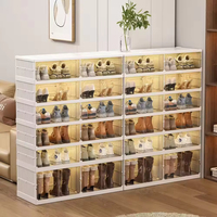 Boîte à chaussures pliable transparente à 9 couches, design à espacement étroit pour l'entrée de la maison, allée étroite, rangement des chaussures quotidiennes, organisation de l'espace de rangement