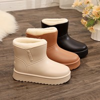Bottes de neige en peluche pour femmes, nouveau style 2026, style coréen, toutes saisons, courtes, imperméables, antidérapantes, avec semelle épaisse et doublure polaire