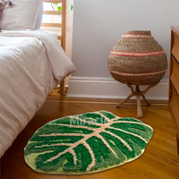 Tapis d'intérieur en acrylique à poils coupés à la main, motif floral sans couture, veinage de brindilles, contour épais, tapis de sol, tapis de couloir, tapis de protection