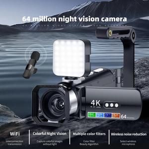 Produit de haut rang 4 en 1 WiFi HD 4K Caméra vidéo <span class=keywords><strong>numérique</strong></span> à vision nocturne colorée sans lumière avec lumière d'appoint et microphone - Product Image 6