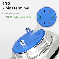 Interrupteurs à bouton poussoir CE Rohs 12mm 16mm 19mm 22mm 25mm 30mm en acier inoxydable avec boîtier noir électro-plaqué IP67