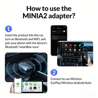 Boîte intelligente Android CarPlay filaire et sans fil BYD deux-en-un, écran de contrôle central de la voiture, projection, adaptateur de navigation, modèle MINI A2