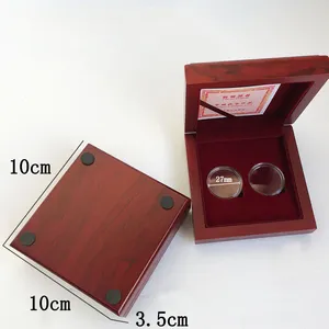 Caja De Madera Gold Coin Wooden Box Packaging Gift Custom Logo Carved Wood Display Box Wholesale