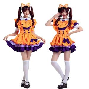 Costume de demoiselle d'honneur orange, robe Lolita pure et mignonne, robe de cosplay pour convention d'anime, uniforme scolaire, robe de fête pour filles - Product Image 1
