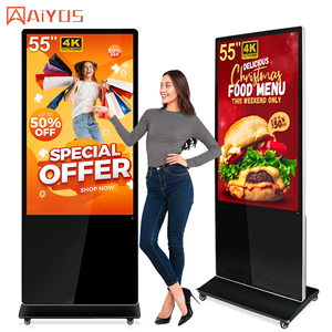 AIYOS 43 49 55 65 75 85 98 pouces écrans LCD publicitaires intérieurs 7x24hrs signalisation numérique LCD intelligente debout au sol - Product Image 1