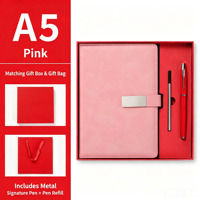 Carnet de notes A5 en cuir PU de luxe personnalisé, cadeau d'affaires, papeterie de direction, stylo, clé USB, tasse isotherme, articles promotionnels de bureau