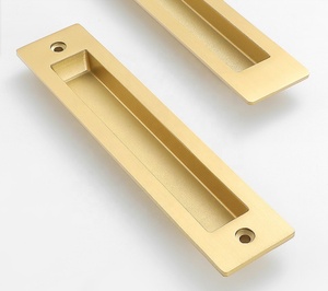 Hot Sale Đen Rose Gold Antique Brass Đồng Đồng Giấu Lõm Cửa Trượt Xử Lý Nhà Bếp Kéo Cặp - Product Image 2