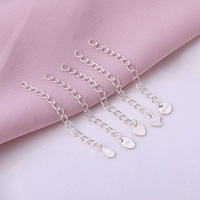 Accessoire de fabrication de bijoux à bricoler soi-même S925 Silver 5CM Extension Tail Chain Heart Spring Clasps Connector for Bracelet Necklace