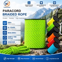 Paracord réfléchissant 4 mm, type 550, 7 brins tressés, cordon de parachute pour la survie, le camping, la randonnée, bracelet, OEM, sur mesure, en gros