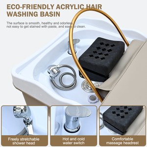 Fauteuil de massage et de lavage capillaire thaïlandais personnalisable en cuir avec circulation d'eau pour salons de beauté mondiaux - Product Image 5