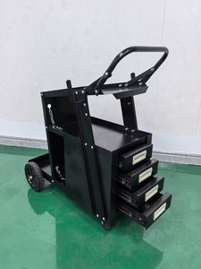 Chariot de soudage métallique fermé <span class=keywords><strong>à</strong></span> 2 niveaux et 4 tiroirs avec grand espace de rangement, chariot roulant OEM <span class=keywords><strong>à</strong></span> quatre roues, <span class=keywords><strong>table</strong></span> inclinable pour l'utilisation d'outils - Product Image 4