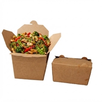 Boîte à poulet frit en papier kraft en gros avec logo personnalisé, conteneur alimentaire jetable pour l'emballage de plats à emporter des restaurants