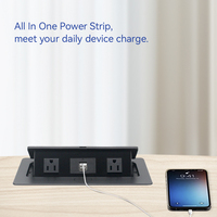 Multi-function Desktop Information Box Embedded USB Socket Computer Network Hole Pop-up Universal Three Hole Desktop Socket