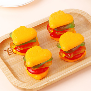 Gomitas de gelatina halal personalizadas al por mayor con forma de hamburguesa grande, <span class=keywords><strong>dulces</strong></span> surtidos de frutas con sabor agridulce - Product Image 2
