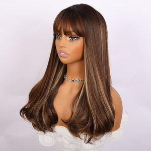 <span class=keywords><strong>Perruque</strong></span> Tissée Neuve en Gros avec Frange Femme Cheveux Longs Ondulés Dégradés Résistante à la Chaleur Densité 180% SM392 - Product Image 5