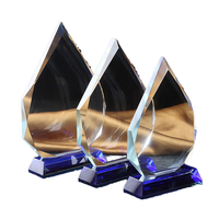 MH-NJ00253 Trofeo de Cristal de Fuego de Alta Calidad con Forma de Torre Minghuang, Placa de Premios con Diseño Tallado, Ecológico