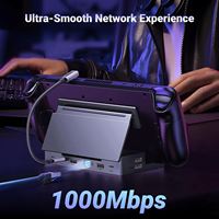 UGREEN Dock dek uap 9-in-1, stasiun Dok USB C dengan dudukan dapat dilipat, transmisi Cepat 10Gbps, pengisian daya Cepat PD 100W