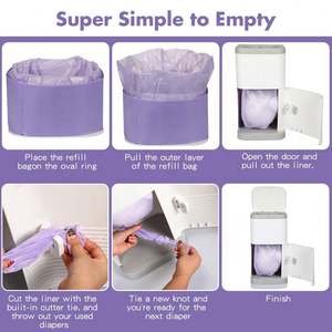 Manufacturing Nappy Disposal System Geni E Diaper Pail Diaper Refill <b>Bag</b> Babys Diaper Pail Refill <b>Bags</b> - Product Image 4