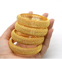 Bracelets de luxe éthiopiens, africains, brésiliens, plaqués or 24 carats, pour mariage, fête, cadeau, bracelet de mariée de Dubaï pour femmes