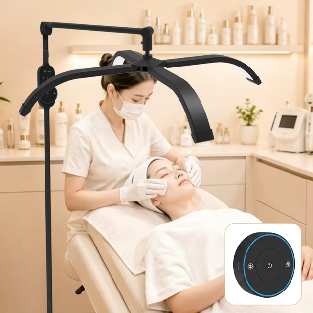 Cross-border Half-Moon Beauty Light Aluminum LED Folding Eye-Care Floor Lamp for Manicure Eyelash Extensions Microblading