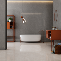 Dalle en pierre frittée gris foncé moderne Pupess 1600x3200mm, aspect marbre gris industriel, dalle en porcelaine pour la décoration intérieure moderne