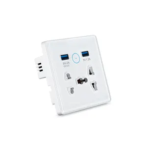 Eu.uk 5หลุม Tuya สมาร์ท Wi-Fi Wall Socket 13A พร้อมพอร์ต USB-มาตรฐานสากล