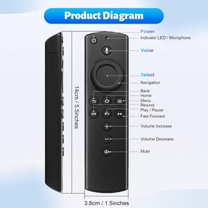 Télécommande vocale de remplacement pour <span class=keywords><strong>Fire</strong></span> Smart <span class=keywords><strong>TV</strong></span> <span class=keywords><strong>Stick</strong></span> (3e génération)/<span class=keywords><strong>HD</strong></span>/4K/4K MAX/<span class=keywords><strong>Lite</strong></span>, <span class=keywords><strong>TV</strong></span> Cube (2e génération/3e génération) - Product Image 6
