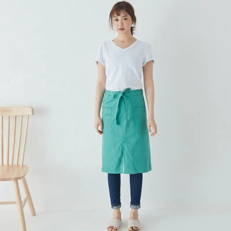 MYGO ผ้ากันเปื้อนทรงหลวมสไตล์ญี่ปุ่น,ผ้ากันเปื้อนสำหรับห้องครัวชุดยูนิฟอร์มมีสายคล้องคอสำหรับเชฟ