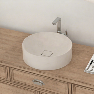 Lavabo Redondo Contemporáneo de Mármol, Diseño Optimizado, Instalación Empotrada, Capacidad de 12L, para Uso en Baños de Hoteles y Hogares Modernos - Product Image 1