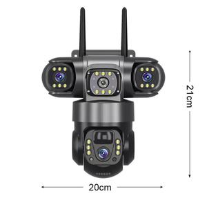 New Arrival v380pro năng lượng mặt trời Powered ngoài trời <span class=keywords><strong>Camera</strong></span> an ninh wifi IP ba ống kính 3 màn hình ai tầm nhìn ban đêm điện năng thấp CMOS cảm biến - Product Image 1