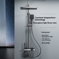 Vente en gros de robinets de pommeau de douche à pluie douce à atmosphère intelligente à affichage numérique vanne en céramique jet de touches de piano pour appartements
