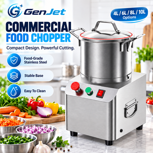 Hachoir à viande et légumes électrique GenJet en acier inoxydable 4L-10L 1400 tr/min pour restaurants et cuisines de traiteur - Product Image 1