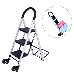 Stappen Trolley Winkelwagen Multifunctionele Opvouwbare Ladder Voor Supermarkt/Magazijn/Thuisgebruik