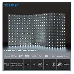 Panel LED Flexible de Fabricación Perfecta, 2700-6500k, DC24v y 35W, Lámpara con Difusor de Superficie, Placa de Retroiluminación LED para CCT - Product Image 2