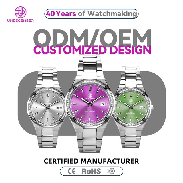 Custom OEM Private Label Womens Chic Quartz Calendar Waterproof Stainless Steel Wristwatch Wholesale Brand Supplier Undecember