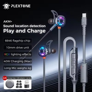 Écouteurs de jeu PLEXTONE M762 AKM+, écouteurs intra-auriculaires RGB, rechargeables PD40W, casque stéréo Type-C avec microphone long - Product Image 5