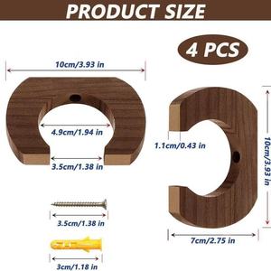 Soporte de pared de madera para remos, forma redonda, estante de almacenamiento multiusos para organización de palas de barco y bates de béisbol, duradero y sólido - Product Image 4